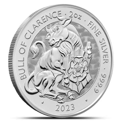 2023 2 oz British Silver Tudor Beasts Bull of Clarence Coin (BU)