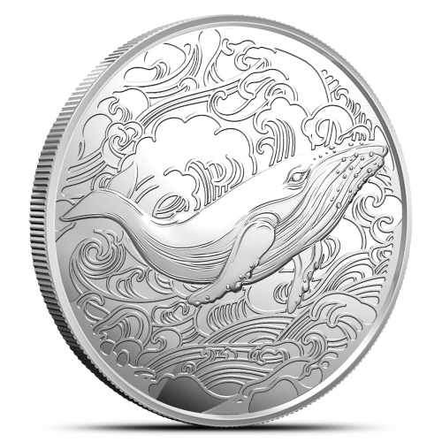 2025 1 oz Pitcairn Islands Silver Ocean Wonders Whale Coin (BU)