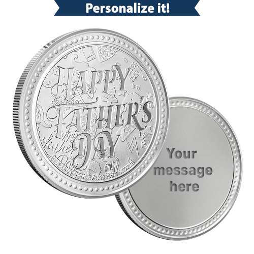 1 oz Silver Engravable Father's Day Round (New wGift Box)