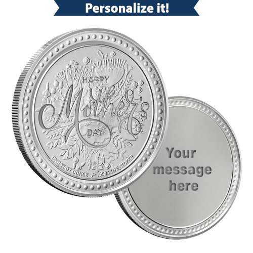 1 oz Silver Engravable Mother's Day Round (New wGift Box)