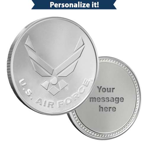 1 oz Silver Engravable Air Force Round (New wGift Box)