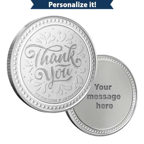 1 oz Silver Engravable Thank You Round (New wGift Box)