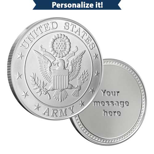 1 oz Silver Engravable Army Round (New wGift Box)