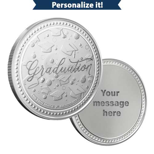 1 oz Silver Engravable Graduation Round (New wGift Box)