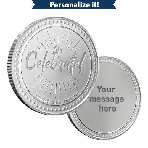 1 oz Silver Engravable Celebration Round (New wGift Box)