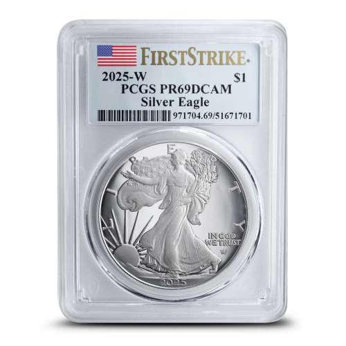 2025-W 1 oz Proof American Silver Eagle Coin PCGS PR69 DCAM FS