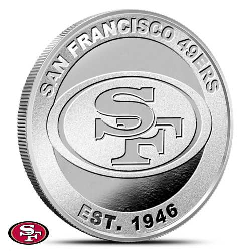 1 oz NFL San Francisco 49ers Silver Round (BU)