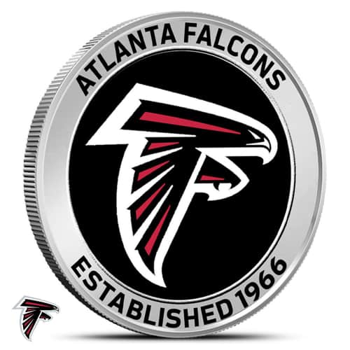 1 oz Colorized NFL Atlanta Falcons Silver Round (BU)