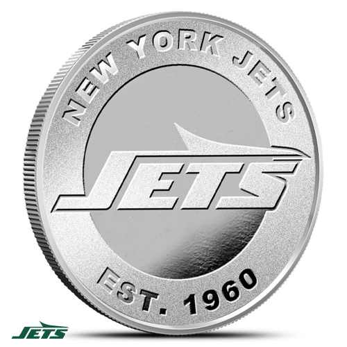 1 oz NFL New York Jets Silver Round (BU)