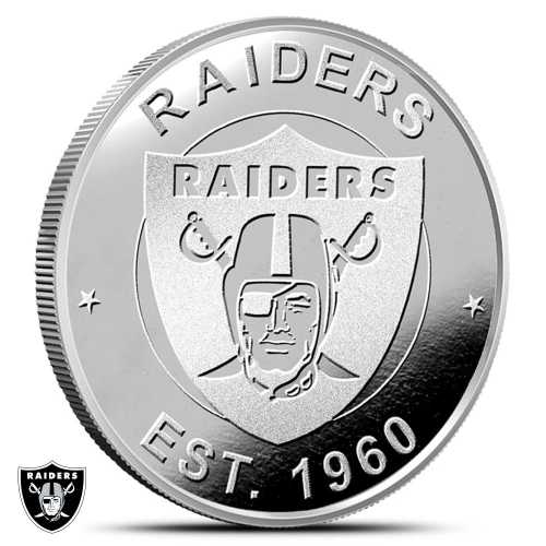 1 oz NFL Las Vegas Raiders Silver Round (BU)
