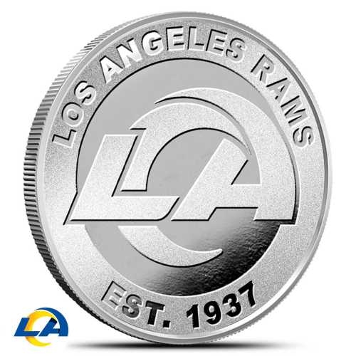 1 oz NFL Los Angeles Rams Silver Round (BU)