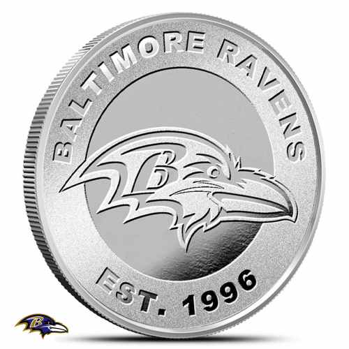 1 oz NFL Baltimore Ravens Silver Round (BU)