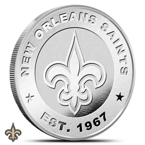 1 oz NFL New Orleans Saints Silver Round (BU)