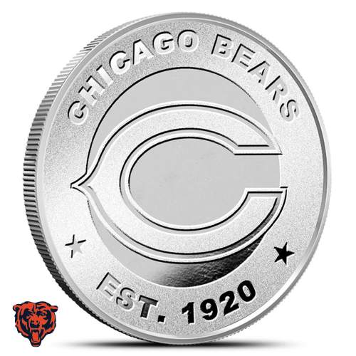 1 oz NFL Chicago Bears Silver Round (BU)