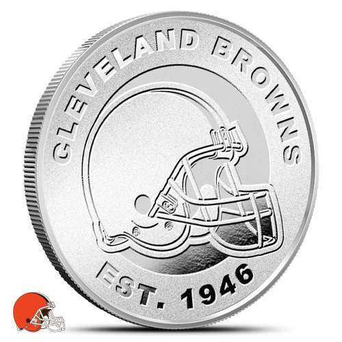 1 oz NFL Cleveland Browns Silver Round (BU)
