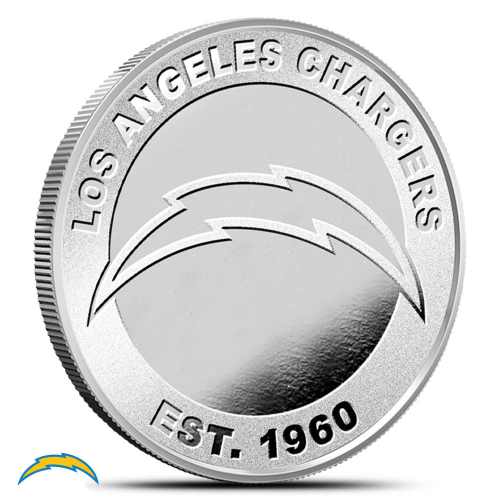 1 oz NFL Los Angeles Chargers Silver Round (BU)