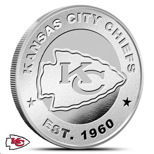 1 oz NFL Kansas City Chiefs Silver Round (BU)