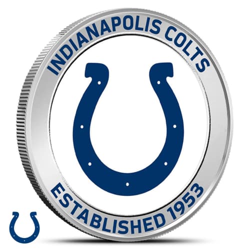1 oz Colorized NFL Indianapolis Colts Silver Round (BU)