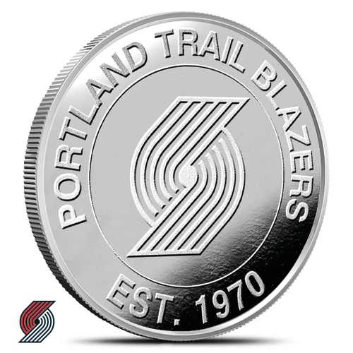 1 oz NBA Portland Trail Blazers Silver Round (BU)