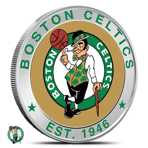 1 oz Colorized NBA Boston Celtics Silver Round (BU)