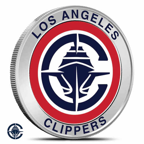 1 oz Colorized NBA Los Angeles Clippers Silver Round (BU)