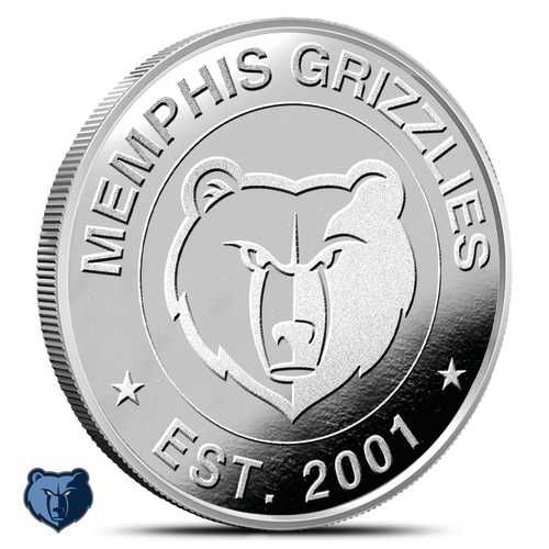 1 oz NBA Memphis Grizzlies Silver Round (BU)