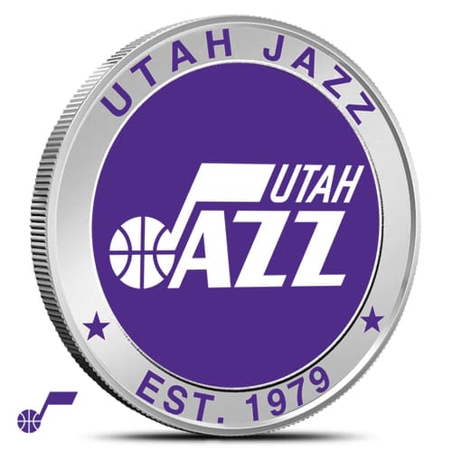 1 oz Colorized NBA Utah Jazz Silver Round (BU)