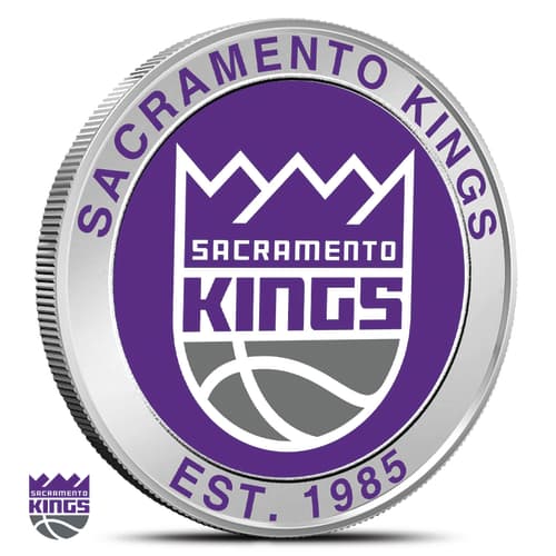 1 oz Colorized NBA Sacramento Kings Silver Round (BU)