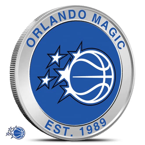 1 oz Colorized NBA Orlando Magic Silver Round (BU)