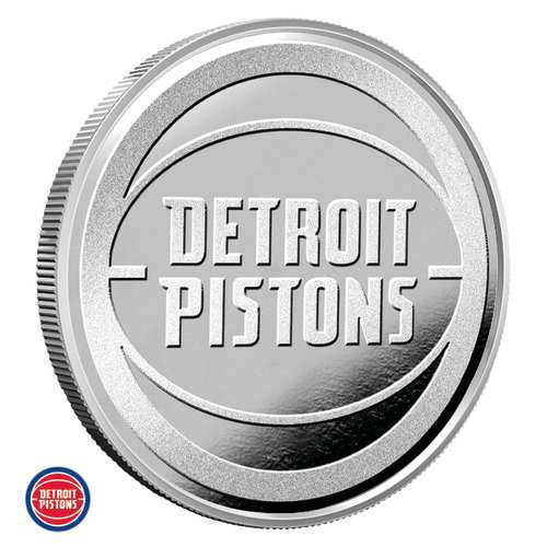 1 oz NBA Detroit Pistons Silver Round (BU)