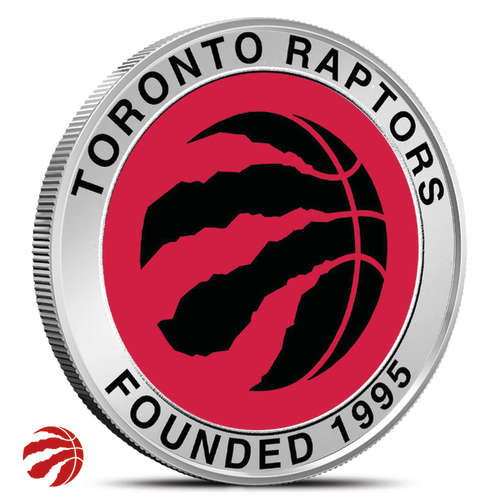 1 oz Colorized NBA Toronto Raptors Silver Round (BU)