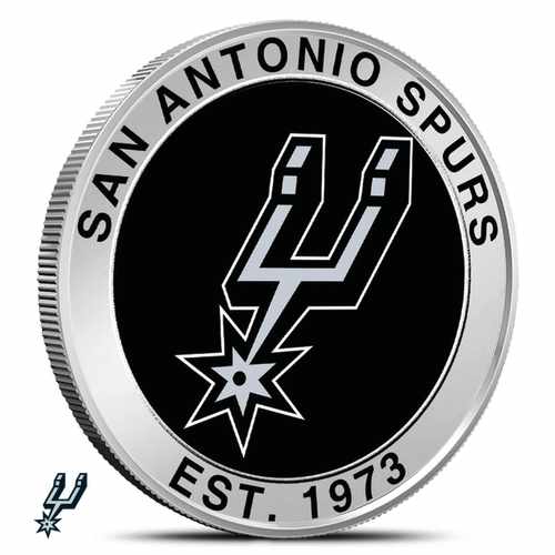 1 oz Colorized NBA San Antonio Spurs Silver Round (BU)