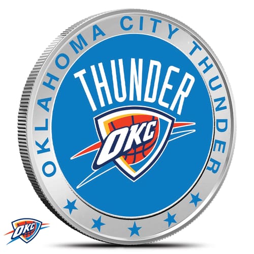 1 oz Colorized NBA Oklahoma City Thunder Silver Round (BU)