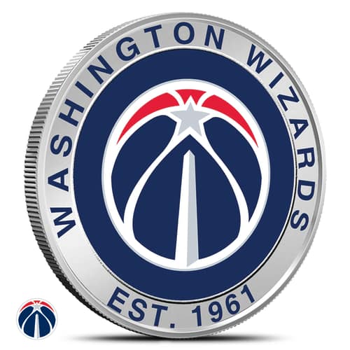 1 oz Colorized NBA Washington Wizards Silver Round (BU)