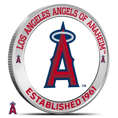 1 oz Colorized MLB Los Angeles Angels Silver Round (BU)