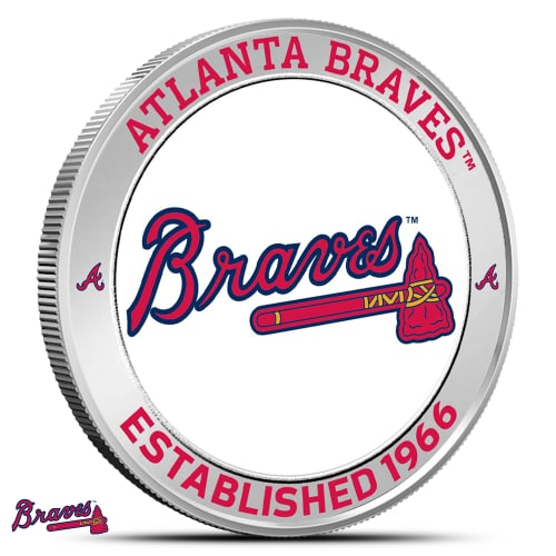1 oz Colorized MLB Atlanta Braves Silver Round (BU)