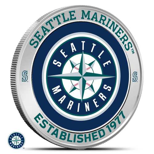 1 oz Colorized MLB Seattle Mariners Silver Round (BU)