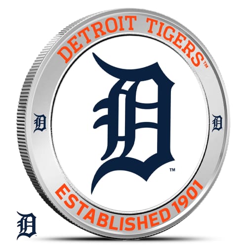 1 oz Colorized MLB Detroit Tigers Silver Round (BU)