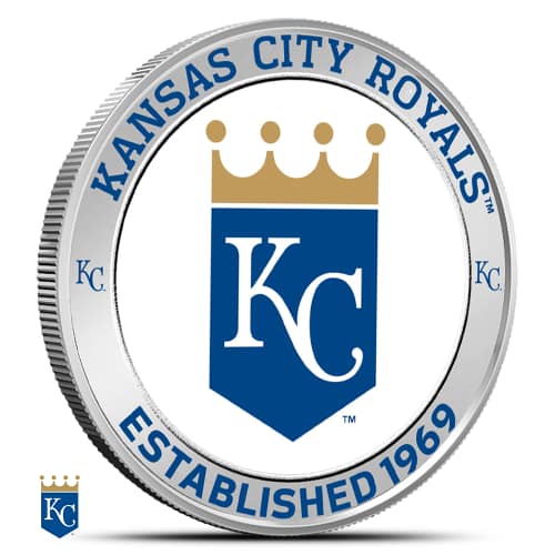 1 oz Colorized MLB Kansas City Royals Silver Round (BU)