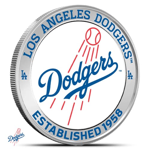 1 oz Colorized MLB Los Angeles Dodgers Silver Round (BU)