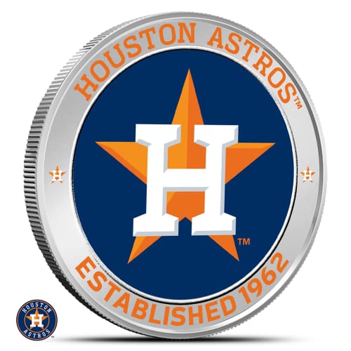 1 oz Colorized MLB Houston Astros Silver Round (BU)