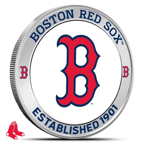 1 oz Colorized MLB Boston Red Sox Silver Round (BU)
