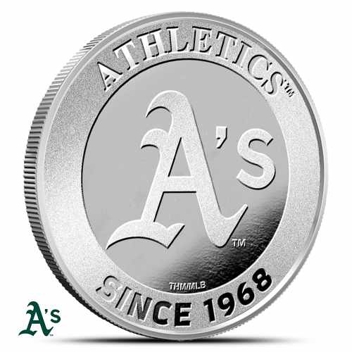1 oz MLB Athletics Silver Round (BU)