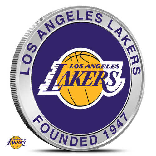 1 oz Colorized NBA Los Angeles Lakers Silver Round (BU)