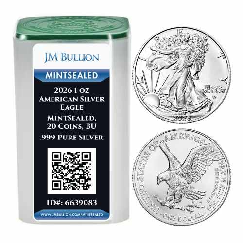 2026 1 oz American Silver Eagle Tube (MintSealed, 20 Coins, BU)