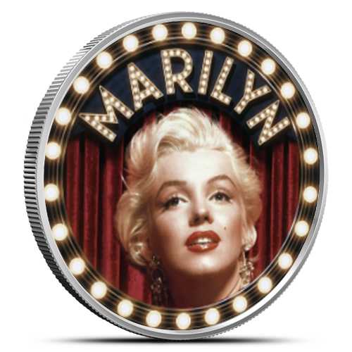 1 oz Colorized Marilyn Monroe Silver Round (New, Capsule wCoA)