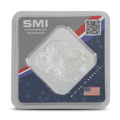 25 Gram Sunshine America250 Buffalo Square Silver Bar (New, In Card)