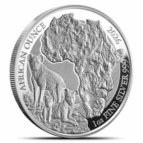 2026 1 oz Rwanda Silver African Ounce Spotted Hyena Coin (BU)