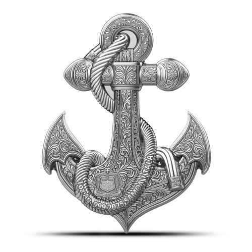 2025 1 oz Antique Samoa Silver Nautical Anchor Coin (High Relief, Box + CoA)