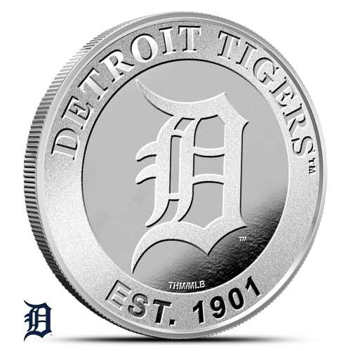 1 oz MLB Detroit Tigers Silver Round (BU)